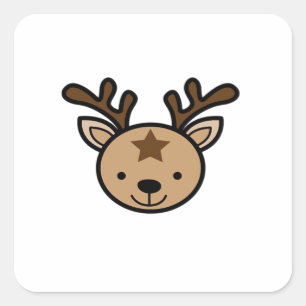Oh Cute Deer Minimal Design  Square Sticker