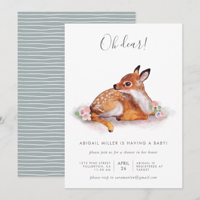 Oh Dear! Invitation (Front/Back)