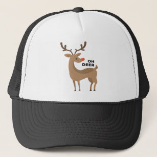 Oh Dear Rudolph Red Nosed Reindeer Funny Design Trucker Hat