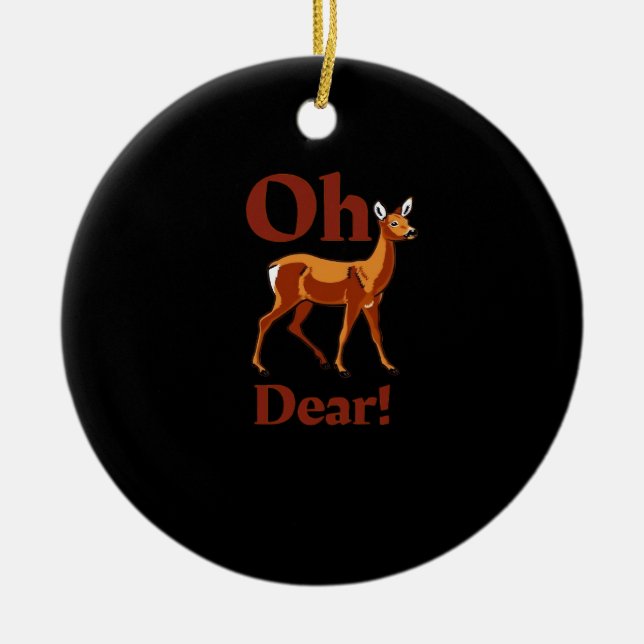 Oh Dear Trendy Clean Design Ceramic Tree Decoration (Front)