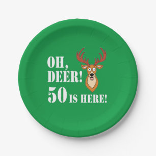 Oh Deer 50th Birthday Paper Plate