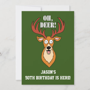Oh Deer 50th Birthday Personalised Invitation