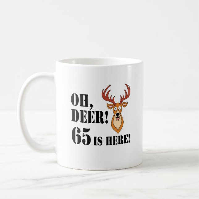 Oh Deer 65th Birthday Coffee Mug (Left)