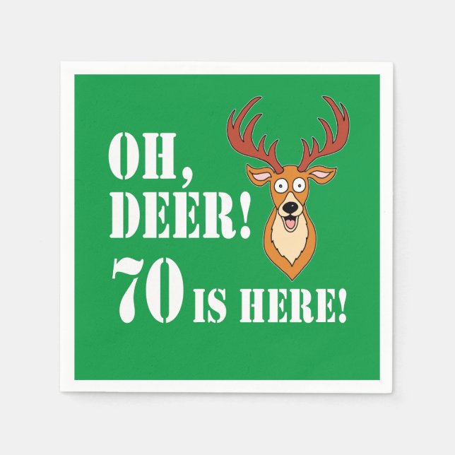 Oh Deer 70th Birthday Napkins (Front)