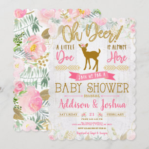 Oh Deer! A Little Doe Baby Girl Shower Invitation