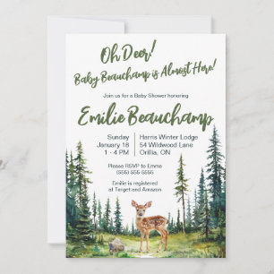 Oh Deer! A New Baby is Almost Here! Baby Shower Invitation