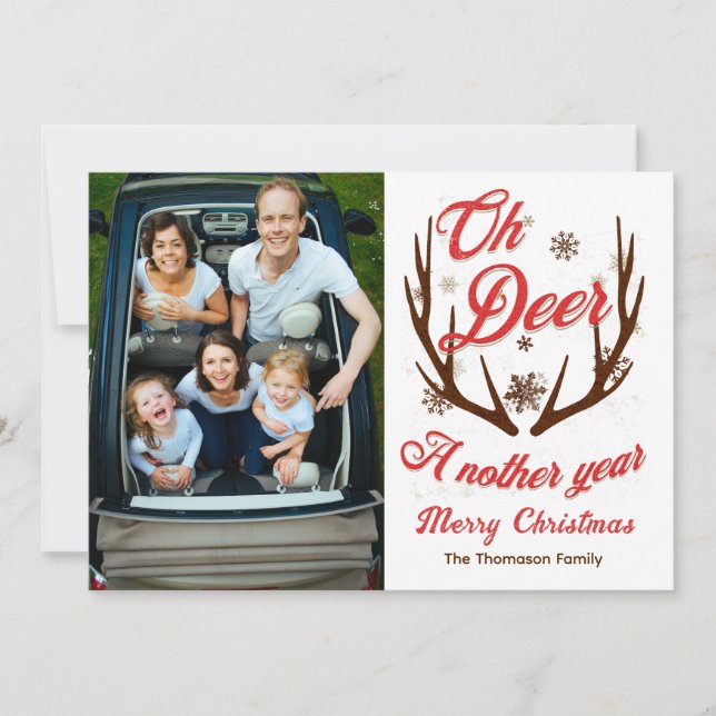 Oh Deer a Nother Year Christmas Invitation (Front)