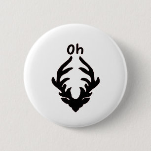 Oh Deer Artistic Clean Style  6 Cm Round Badge