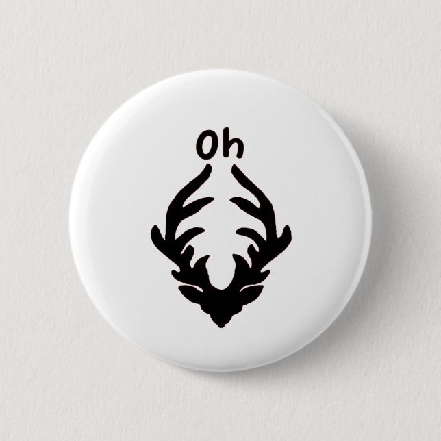 Oh Deer Artistic Clean Style  6 Cm Round Badge (Front)