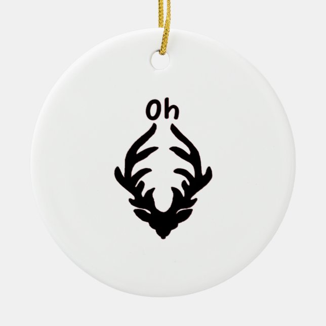 Oh Deer Artistic Clean Style Ceramic Tree Decoration (Front)