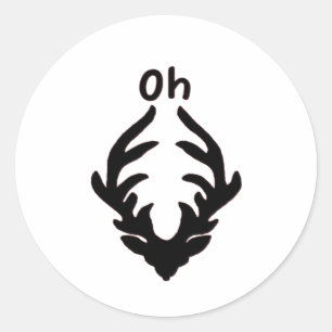 Oh Deer Artistic Clean Style Classic Round Sticker