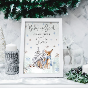 Oh Deer Baby Boy Babies are Sweet Take a Treat Poster
