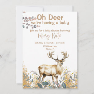 Oh Deer Baby Boy Shower Invitation