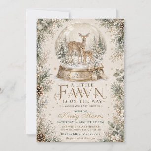 Oh Deer Baby Is Almost Here Woodland Baby Shower Invitation