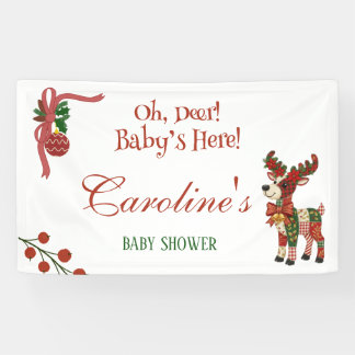 Oh, Deer! Baby’s Here! – Christmas Baby Shower Banner