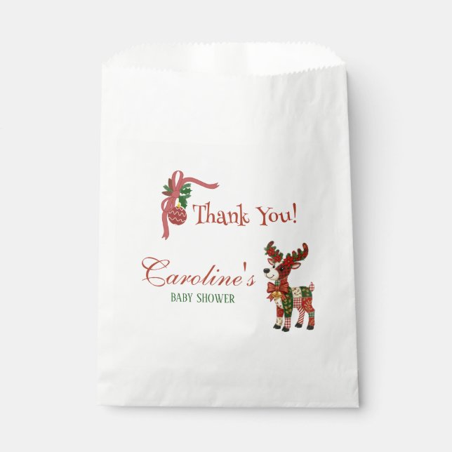 Oh, Deer! Baby’s Here! – Christmas Baby Shower Favour Bags (Front)