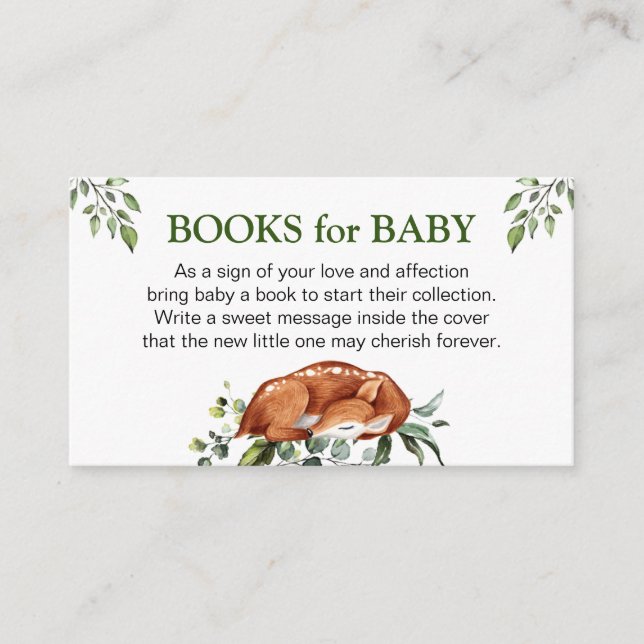 Oh Deer! Baby Shower Book Request Card (Front)