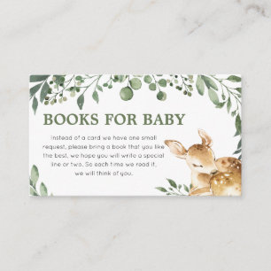 Oh Deer Baby Shower Books for Baby Enclosure Card