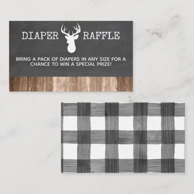 OH Deer Baby shower Diaper Raffle Card (Front/Back)