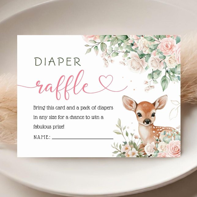 Oh Deer Baby Shower Diaper Raffle  Enclosure Card (Creator Uploaded)