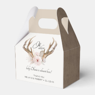 Oh Deer Baby Shower Favour Box – Woodland Floral A