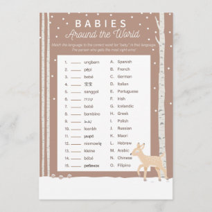 Oh Deer - Baby Shower Game - Babies around the wor Programme
