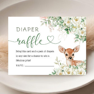 Oh Deer Baby Shower Gender Neutral Diaper Raffle Enclosure Card