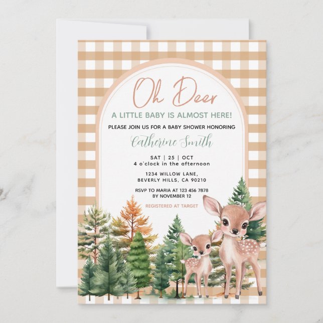 Oh Deer Baby Shower Invitation (Front)