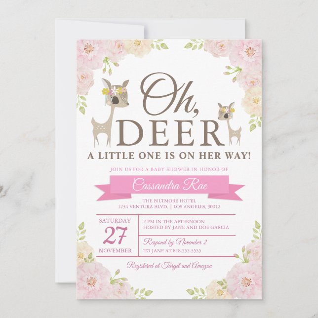 Oh Deer! Baby Shower Invitation (Front)