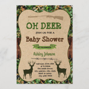 Oh deer baby shower invitation