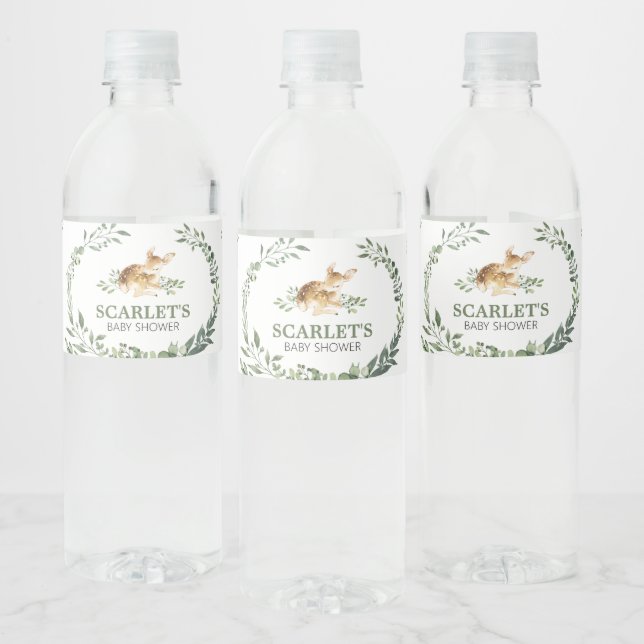 Oh Deer Baby Shower  Water Bottle Label (Bottles)