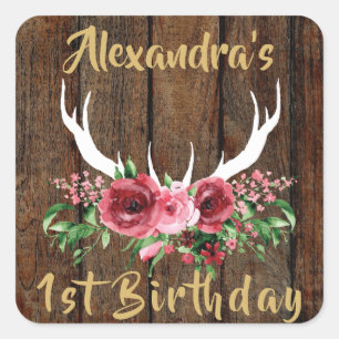 Oh Deer Birthday Favour Sticker