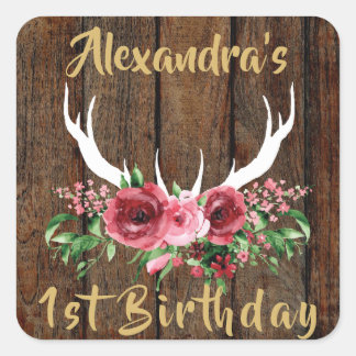 Oh Deer Birthday Favour Sticker
