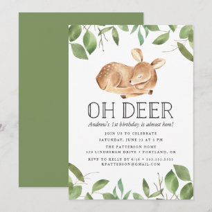 Oh Deer Birthday Party Invitation