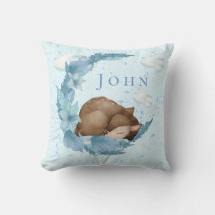 Oh, Deer & blue Clouds Dust Baby boy Nursery Cushion