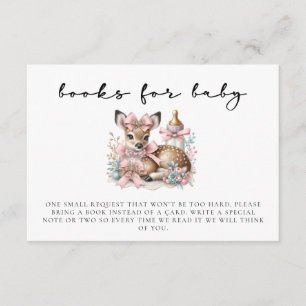 Oh deer blush pink girl baby shower enclosure card