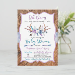 Oh Deer Boho Gender Neutral Baby Shower Invitation