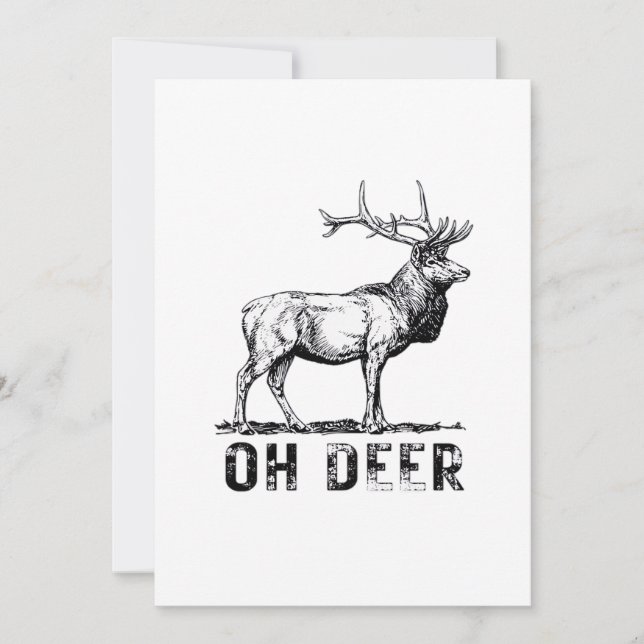 Oh Deer Bold Graphic Expression Holiday Card (Front)