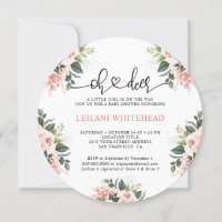 Oh Deer Botanical Floral Baby Shower Watercolor