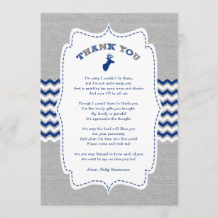 Oh Deer Buck Baby Shower thank you note + poem