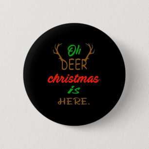 Oh Deer Christmas Celebration Holiday Design 6 Cm Round Badge