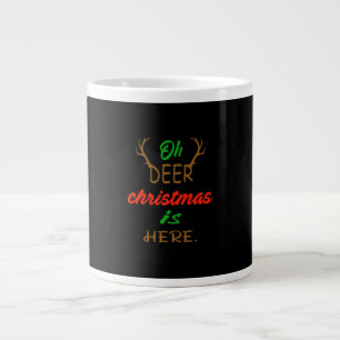 Oh Deer Christmas Celebration Holiday Design Large Coffee Mug