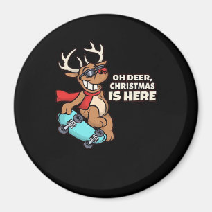 Oh Deer Christmas Celebration Holiday Design Magnet
