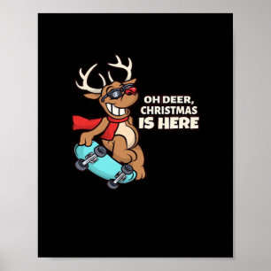 Oh Deer Christmas Celebration Holiday Design  Poster