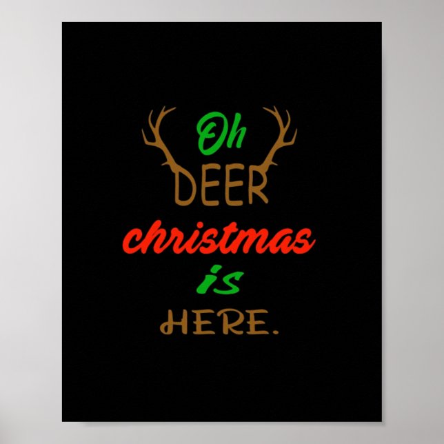 Oh Deer Christmas Celebration Holiday Design Poster (Front)