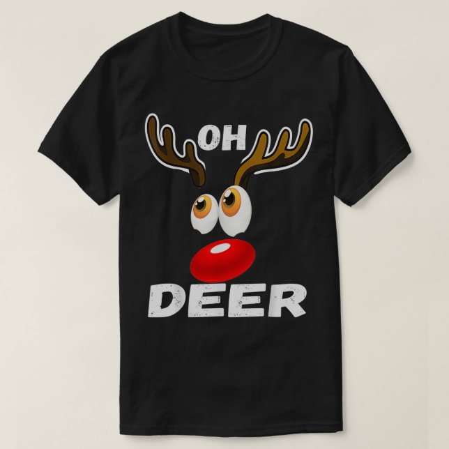 Oh Deer Christmas Cool Deer Funny Humour Pajama Gi T-Shirt (Design Front)