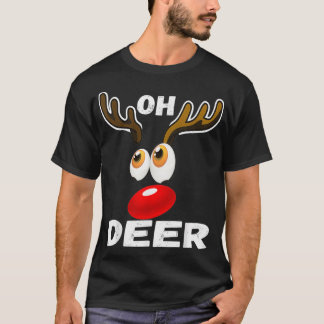 Oh Deer Christmas Cool Deer Funny Humour Pajama Gi T-Shirt