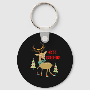 Oh Deer! Christmas Deer With Trees Gift Key Ring
