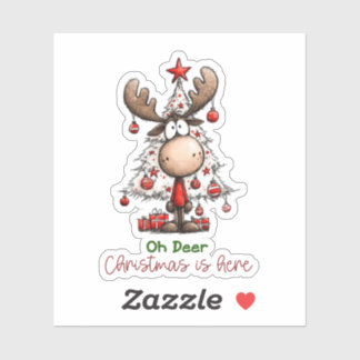 Oh Deer Christmas Is Here Cute Reindeer Christmas