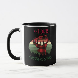 Oh Deer Christmas Is Here Joyful Aesthetic Mug